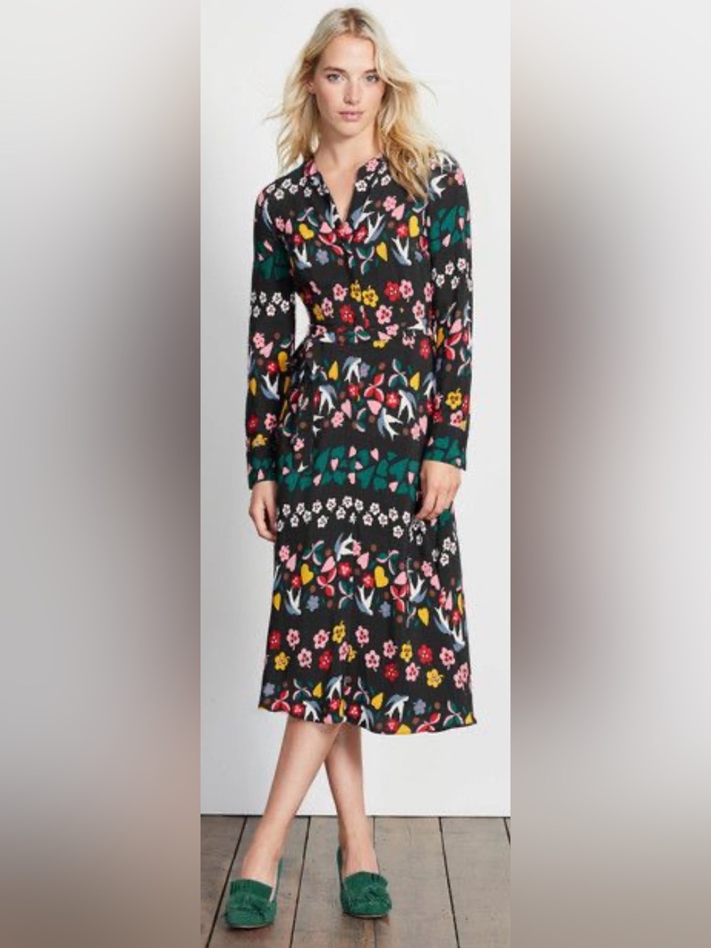 NWOT RARE Boden Folklore Dress Sz 6 B136 - Picture 2 of 6